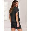 imageANRABESS Womens Two Piece Summer Outfits Knit Sweater Short Sets Pullover Tops ampamp Shorts Lounge Matching Clothes SetBlack