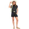 imageANRABESS Womens Two Piece Summer Outfits Knit Sweater Short Sets Pullover Tops ampamp Shorts Lounge Matching Clothes SetBlack