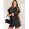imageANRABESS Womens Two Piece Summer Outfits Knit Sweater Short Sets Pullover Tops ampamp Shorts Lounge Matching Clothes SetBlack