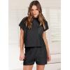imageANRABESS Womens Two Piece Summer Outfits Knit Sweater Short Sets Pullover Tops ampamp Shorts Lounge Matching Clothes SetBlack