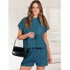 imageANRABESS Womens Two Piece Summer Outfits Knit Sweater Short Sets Pullover Tops ampamp Shorts Lounge Matching Clothes SetBlue