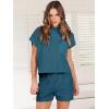 imageANRABESS Womens Two Piece Summer Outfits Knit Sweater Short Sets Pullover Tops ampamp Shorts Lounge Matching Clothes SetBlue