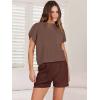 imageANRABESS Womens Two Piece Summer Outfits Knit Sweater Short Sets Pullover Tops ampamp Shorts Lounge Matching Clothes SetCoffee