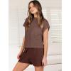 imageANRABESS Womens Two Piece Summer Outfits Knit Sweater Short Sets Pullover Tops ampamp Shorts Lounge Matching Clothes SetCoffee