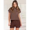 imageANRABESS Womens Two Piece Summer Outfits Knit Sweater Short Sets Pullover Tops ampamp Shorts Lounge Matching Clothes SetCoffee