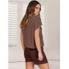 imageANRABESS Womens Two Piece Summer Outfits Knit Sweater Short Sets Pullover Tops ampamp Shorts Lounge Matching Clothes SetCoffee