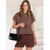 imageANRABESS Womens Two Piece Summer Outfits Knit Sweater Short Sets Pullover Tops ampamp Shorts Lounge Matching Clothes SetCoffee