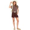 imageANRABESS Womens Two Piece Summer Outfits Knit Sweater Short Sets Pullover Tops ampamp Shorts Lounge Matching Clothes SetCoffee