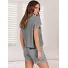 imageANRABESS Womens Two Piece Summer Outfits Knit Sweater Short Sets Pullover Tops ampamp Shorts Lounge Matching Clothes SetDark Grey