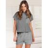imageANRABESS Womens Two Piece Summer Outfits Knit Sweater Short Sets Pullover Tops ampamp Shorts Lounge Matching Clothes SetDark Grey
