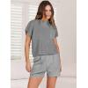 imageANRABESS Womens Two Piece Summer Outfits Knit Sweater Short Sets Pullover Tops ampamp Shorts Lounge Matching Clothes SetDark Grey