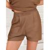 imageANRABESS Womens Two Piece Summer Outfits Knit Sweater Short Sets Pullover Tops ampamp Shorts Lounge Matching Clothes SetDeep Brown