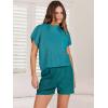 imageANRABESS Womens Two Piece Summer Outfits Knit Sweater Short Sets Pullover Tops ampamp Shorts Lounge Matching Clothes SetDeep Green