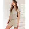 imageANRABESS Womens Two Piece Summer Outfits Knit Sweater Short Sets Pullover Tops ampamp Shorts Lounge Matching Clothes SetKhaki