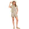 imageANRABESS Womens Two Piece Summer Outfits Knit Sweater Short Sets Pullover Tops ampamp Shorts Lounge Matching Clothes SetKhaki