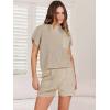 imageANRABESS Womens Two Piece Summer Outfits Knit Sweater Short Sets Pullover Tops ampamp Shorts Lounge Matching Clothes SetKhaki