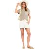 imageANRABESS Womens Two Piece Summer Outfits Knit Sweater Short Sets Pullover Tops ampamp Shorts Lounge Matching Clothes SetKhaki White