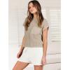 imageANRABESS Womens Two Piece Summer Outfits Knit Sweater Short Sets Pullover Tops ampamp Shorts Lounge Matching Clothes SetKhaki White