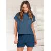 imageANRABESS Womens Two Piece Summer Outfits Knit Sweater Short Sets Pullover Tops ampamp Shorts Lounge Matching Clothes SetNavy Blue
