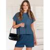imageANRABESS Womens Two Piece Summer Outfits Knit Sweater Short Sets Pullover Tops ampamp Shorts Lounge Matching Clothes SetNavy Blue