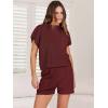 imageANRABESS Womens Two Piece Summer Outfits Knit Sweater Short Sets Pullover Tops ampamp Shorts Lounge Matching Clothes SetRed