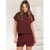 imageANRABESS Womens Two Piece Summer Outfits Knit Sweater Short Sets Pullover Tops ampamp Shorts Lounge Matching Clothes SetRed