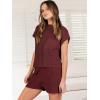imageANRABESS Womens Two Piece Summer Outfits Knit Sweater Short Sets Pullover Tops ampamp Shorts Lounge Matching Clothes SetRed