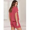 imageANRABESS Womens Two Piece Summer Outfits Knit Sweater Short Sets Pullover Tops ampamp Shorts Lounge Matching Clothes SetRose