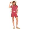 imageANRABESS Womens Two Piece Summer Outfits Knit Sweater Short Sets Pullover Tops ampamp Shorts Lounge Matching Clothes SetRose