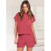 imageANRABESS Womens Two Piece Summer Outfits Knit Sweater Short Sets Pullover Tops ampamp Shorts Lounge Matching Clothes SetRose