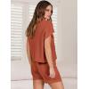 imageANRABESS Womens Two Piece Summer Outfits Knit Sweater Short Sets Pullover Tops ampamp Shorts Lounge Matching Clothes SetRust