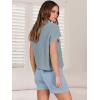 imageANRABESS Womens Two Piece Summer Outfits Knit Sweater Short Sets Pullover Tops ampamp Shorts Lounge Matching Clothes SetSky