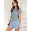 imageANRABESS Womens Two Piece Summer Outfits Knit Sweater Short Sets Pullover Tops ampamp Shorts Lounge Matching Clothes SetSky
