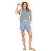 imageANRABESS Womens Two Piece Summer Outfits Knit Sweater Short Sets Pullover Tops ampamp Shorts Lounge Matching Clothes SetSky