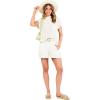 imageANRABESS Womens Two Piece Summer Outfits Knit Sweater Short Sets Pullover Tops ampamp Shorts Lounge Matching Clothes SetWhite