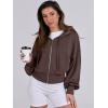imageANRABESS Womens Zip Up Hoodies Cropped Sweatshirts Casual Zip Jackets 2025 Fashion Trendy Spring OutfitsCoffee