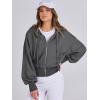 imageANRABESS Womens Zip Up Hoodies Cropped Sweatshirts Casual Zip Jackets 2025 Fashion Trendy Spring OutfitsDeep Grey