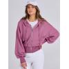 imageANRABESS Womens Zip Up Hoodies Cropped Sweatshirts Casual Zip Jackets 2025 Fashion Trendy Spring OutfitsHot Pink