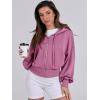 imageANRABESS Womens Zip Up Hoodies Cropped Sweatshirts Casual Zip Jackets 2025 Fashion Trendy Spring OutfitsHot Pink