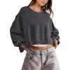 imageANRABESS Womens Cropped Oversized Sweatshirts Crewneck Long Sleeve Pullover 2024 Fall Teen Girls Y2K Fashion Crop TopsDark Gray