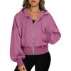 imageANRABESS Womens Zip Up Hoodies Cropped Sweatshirts Casual Zip Jackets 2025 Fashion Trendy Spring OutfitsHot Pink