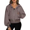 imageANRABESS Womens Zip Up Hoodies Cropped Sweatshirts Casual Zip Jackets 2025 Fashion Trendy Spring OutfitsTaupe