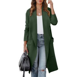 imageANRABESS Womens Long Cardigan Sweater 2025 Fall Fashion Casual Oversized Knit Open Front Coatigan Jacket Coat Trendy OutfitsDeep Green