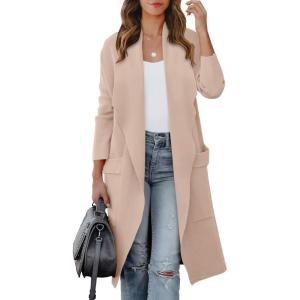 imageANRABESS Womens Long Cardigan Sweater 2025 Fall Fashion Casual Oversized Knit Open Front Coatigan Jacket Coat Trendy OutfitsPink