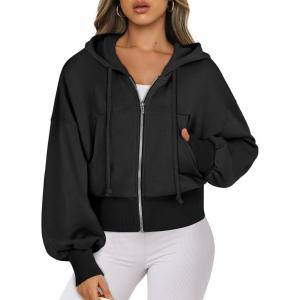 imageANRABESS Womens Zip Up Hoodies Cropped Sweatshirts Casual Zip Jackets 2025 Fashion Trendy Spring OutfitsBlack
