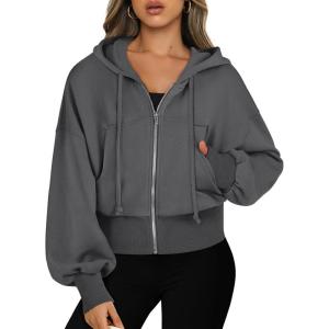 imageANRABESS Womens Zip Up Hoodies Cropped Sweatshirts Casual Zip Jackets 2025 Fashion Trendy Spring OutfitsDeep Grey