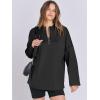 imageANRABESS Womens Oversized Hoodie Quarter Zip Sweatshirts 2025 Spring Tunic Pullover Top Trendy Teen Girls Preppy ClothesBlack