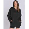 imageANRABESS Womens Oversized Hoodie Quarter Zip Sweatshirts 2025 Spring Tunic Pullover Top Trendy Teen Girls Preppy ClothesBlack