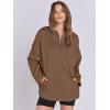 imageANRABESS Womens Oversized Hoodie Quarter Zip Sweatshirts 2025 Spring Tunic Pullover Top Trendy Teen Girls Preppy ClothesBrown
