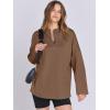 imageANRABESS Womens Oversized Hoodie Quarter Zip Sweatshirts 2025 Spring Tunic Pullover Top Trendy Teen Girls Preppy ClothesBrown